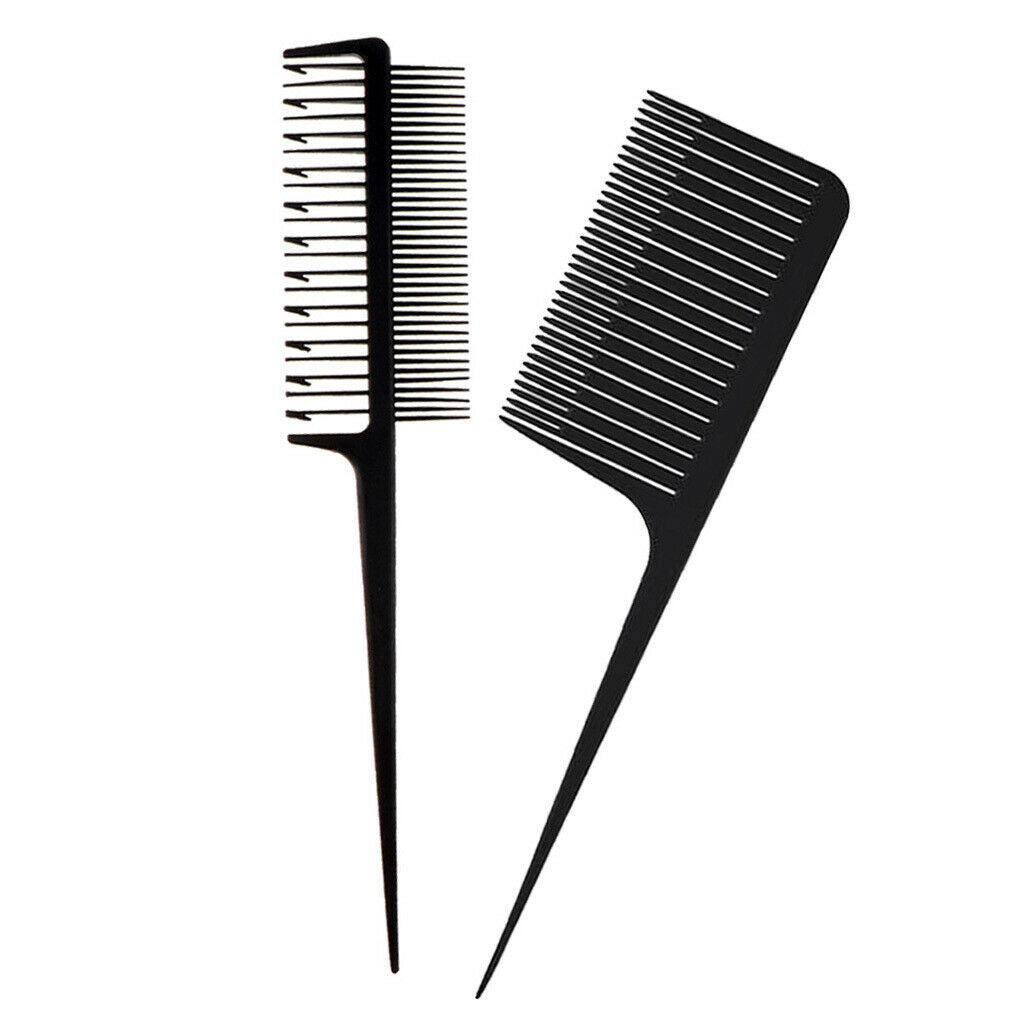 2x Weave Highlighting Foiling Hair Comb Styling Dyeing Combs Tool Black
