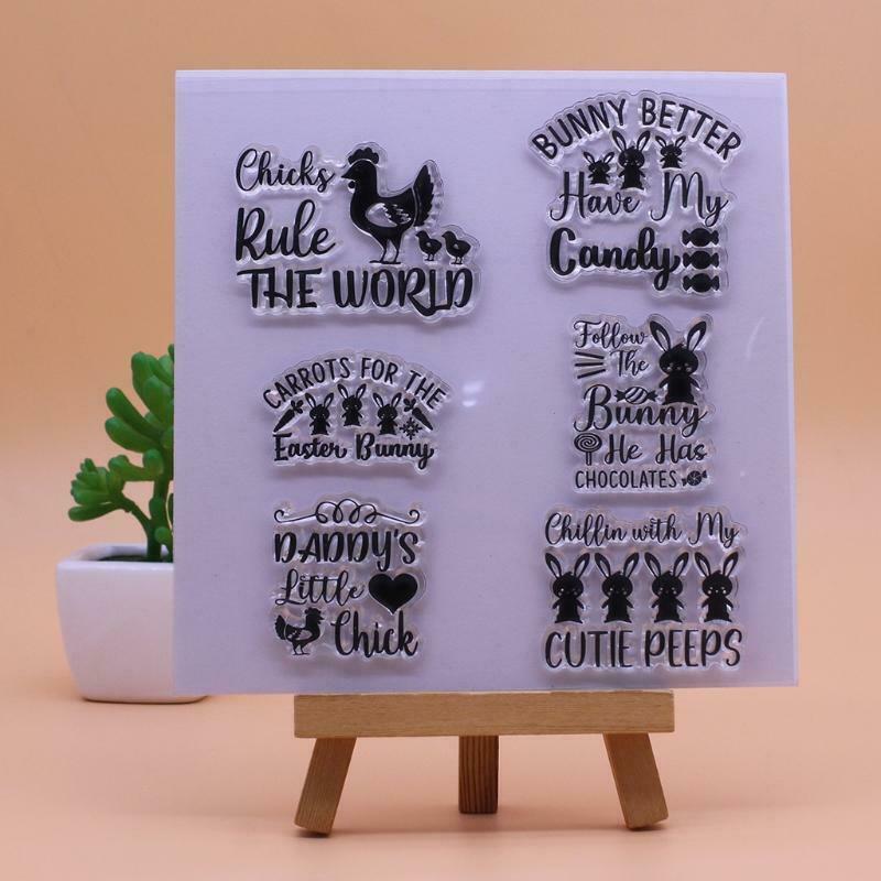 Easter Bunny Chicks Silicone Clear Seal Stamp DIY Scrapbooking Embossing Photo