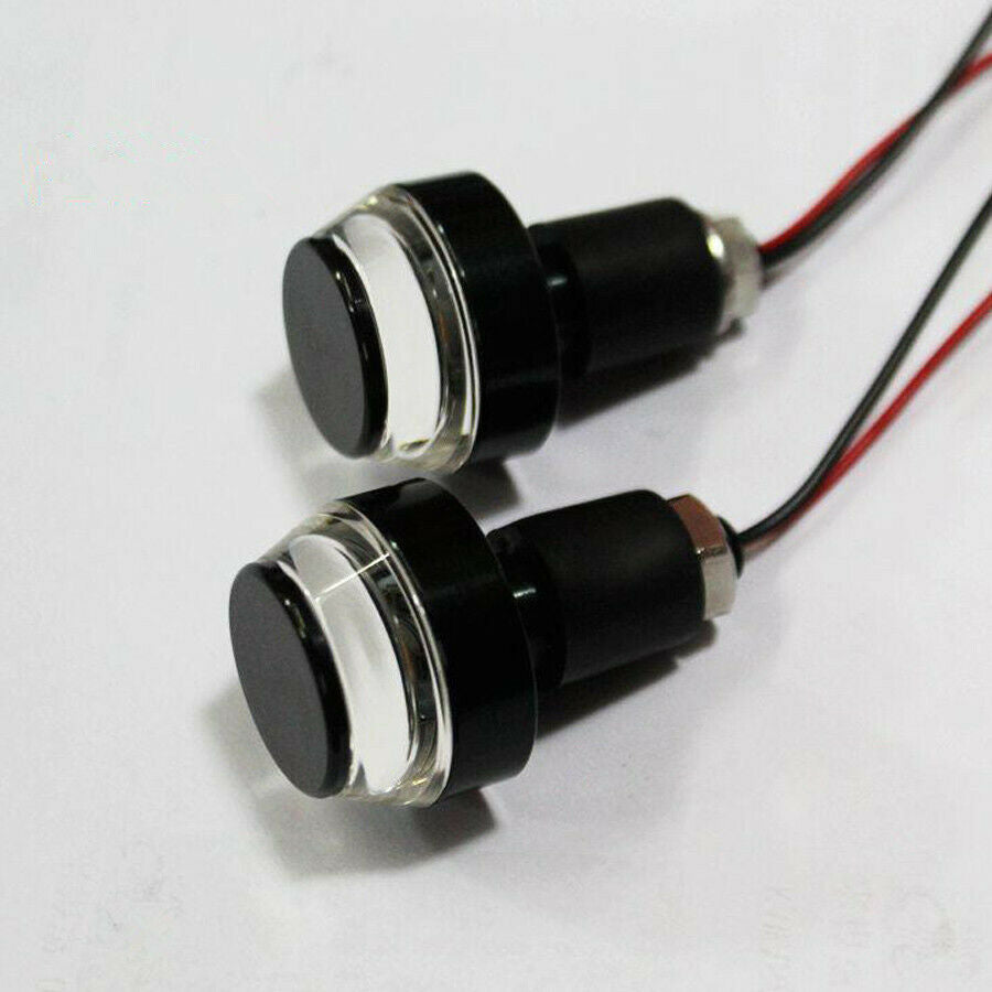 2* Universal  22mm Motorcycle Handlebar Turn Signal Round amber Indicator light