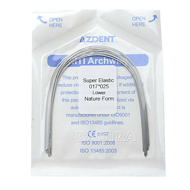 30 x Dental Ortho Arch Wires Niti Super Elastic Natural Form 17X25 Lower AZDENT