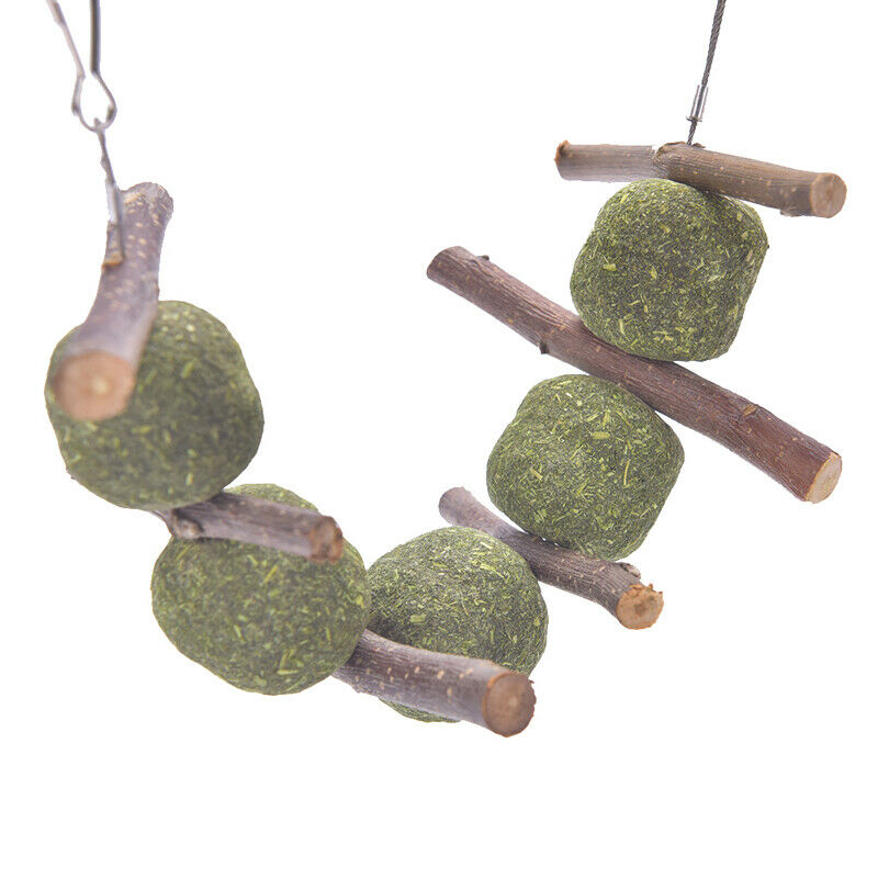 Pet Teeth Grinding Toys Hamster Rabbit Tree Branch Grass Ball Hanging Ca.l8