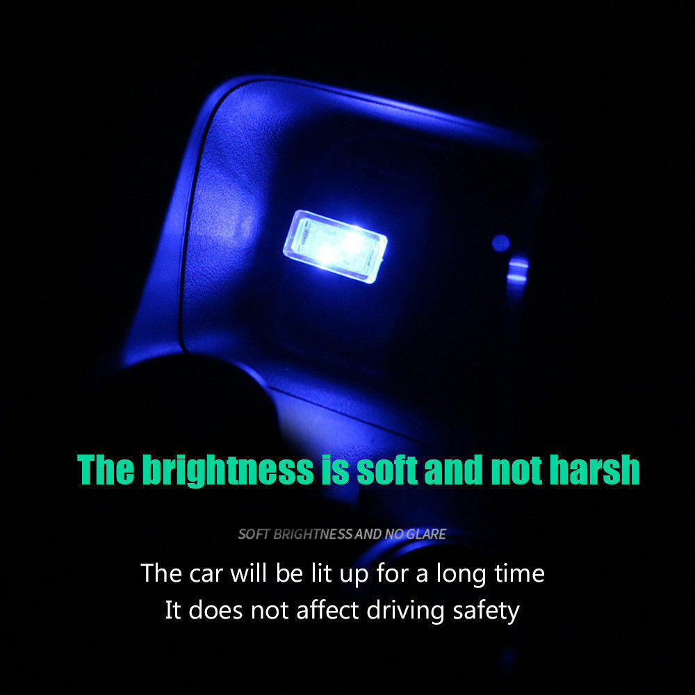 Mini USB LED Neon Car Interior Light Blue Atmosphere Ambient Lamp
