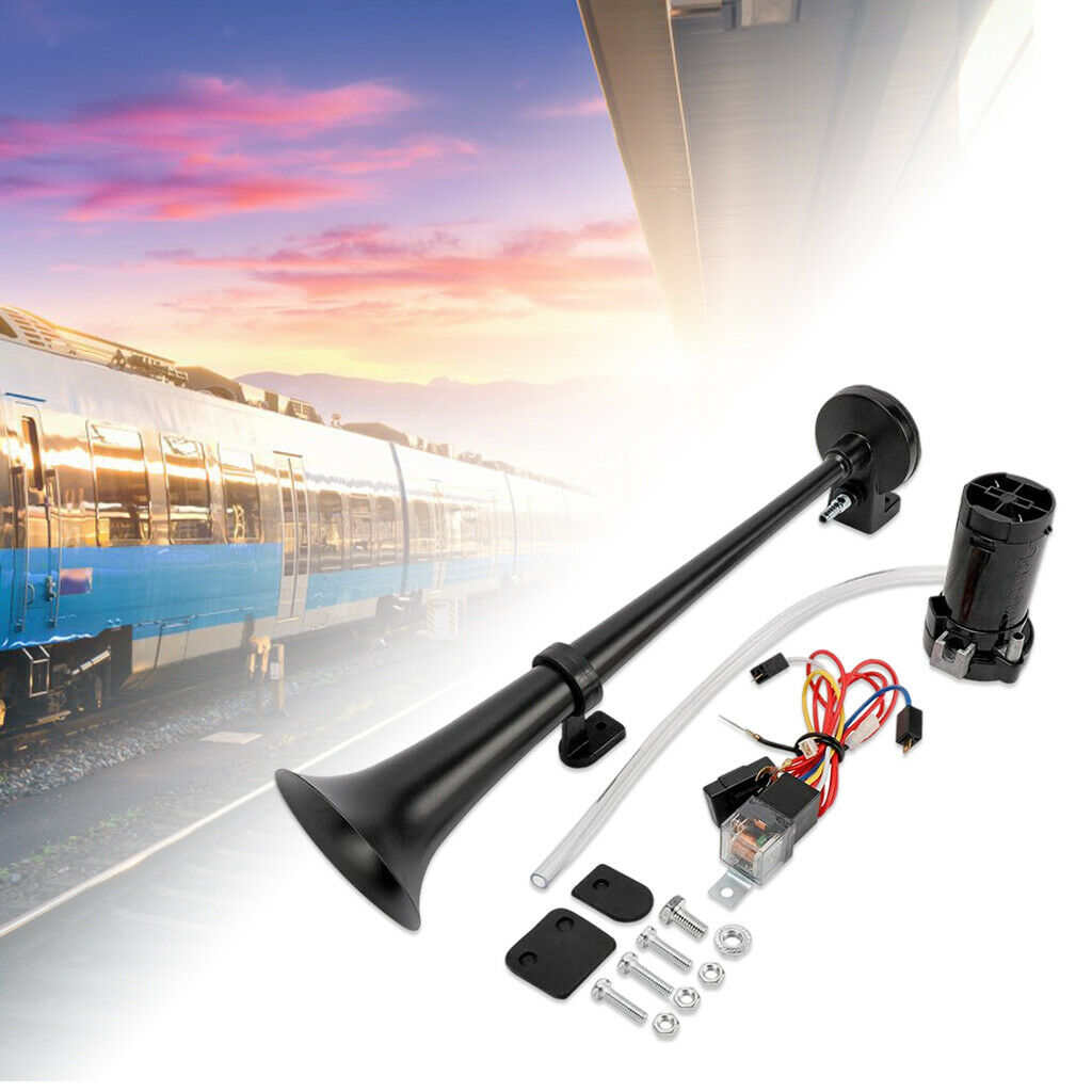 150db 12V Car Air Horn Kit with Compressor Single Trumpet Lorrys Speaker Set