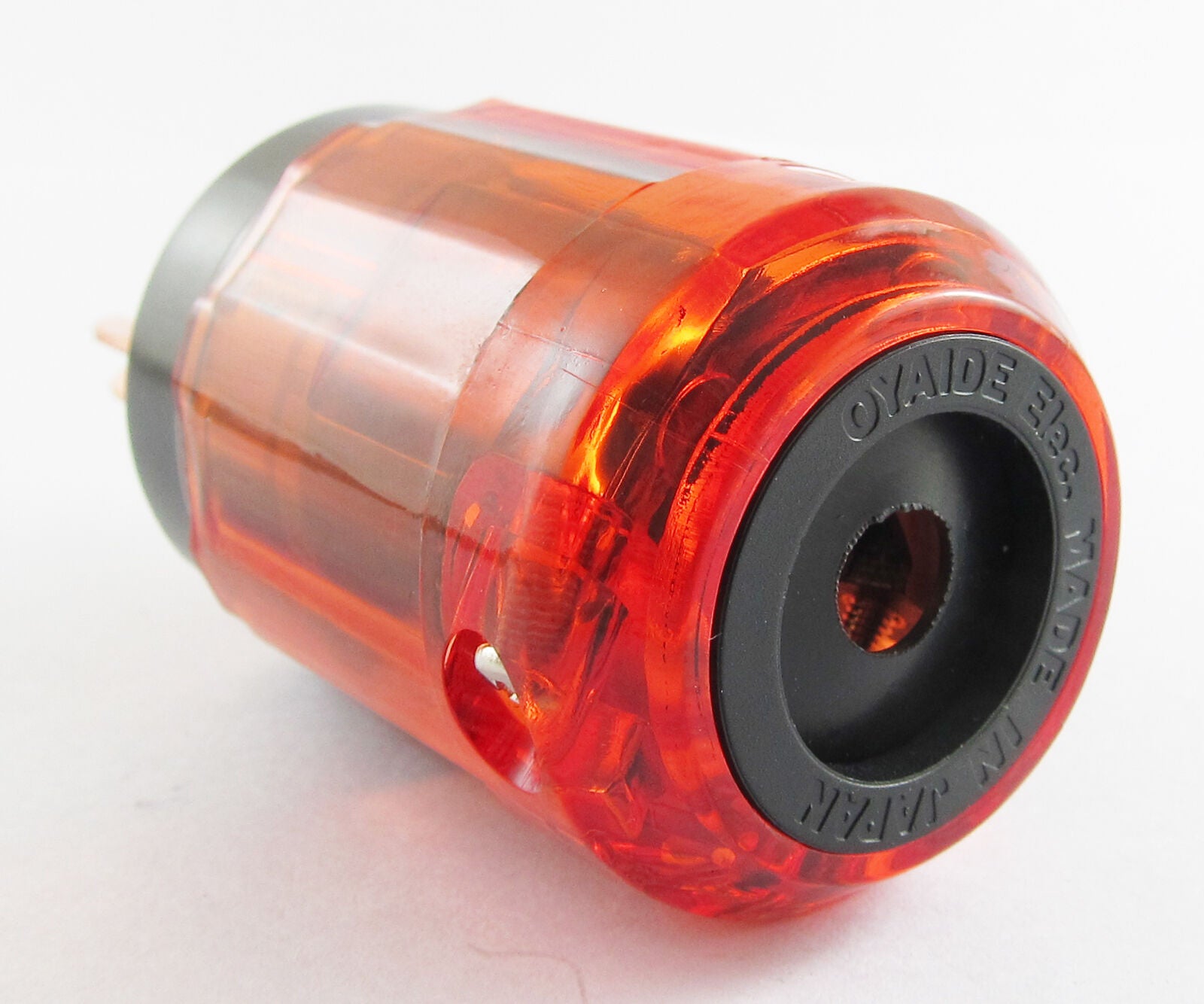 1pc Pure Copper P-046E 3pin US Power Male Plug IEC Connector for Audio Clear Red