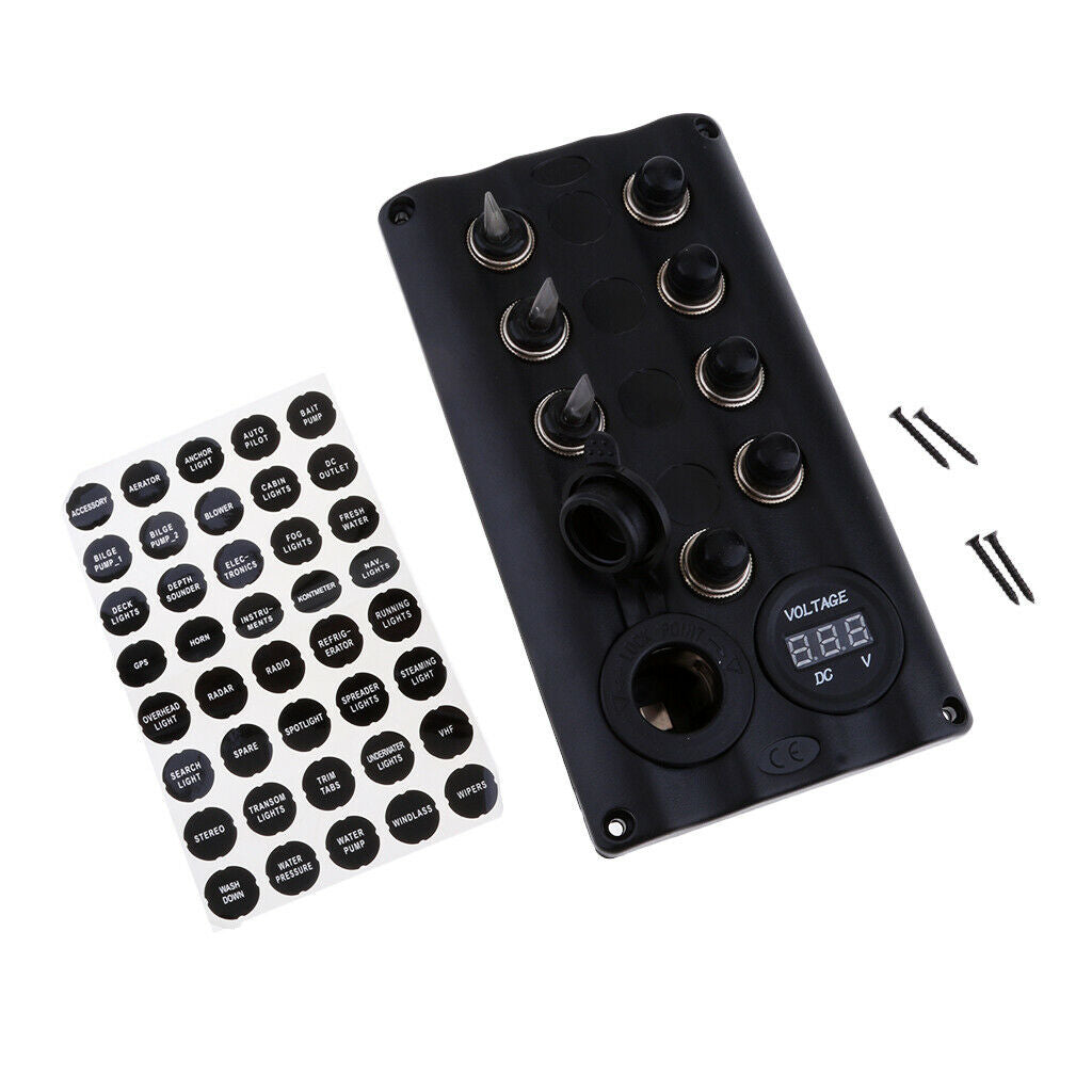 Boat 4 Gang Circuit Breaker Splashproof Switch Panel with Mounting Parts