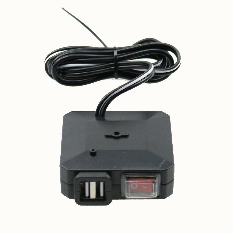 12V Motorcycle Square Waterproof Phone MP3 Dual USB Socket Charger Power Adapter