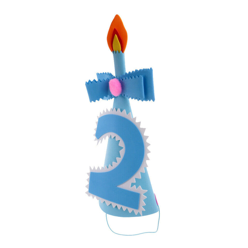 Lovely Baby Birthday Party Cone Hat For Baby Shower Blue 2 Year