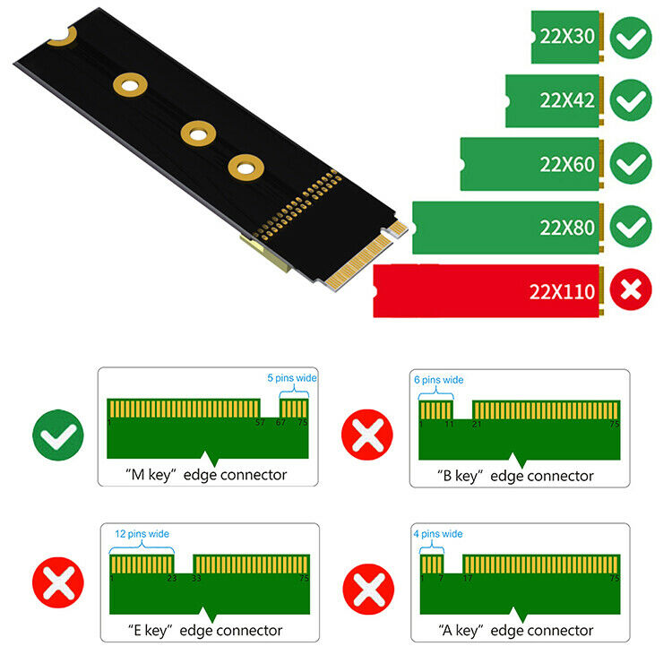 SFF-8639 (U.2) to NGFF M.2 Key M Extension Cable for U.2 NVME SSD