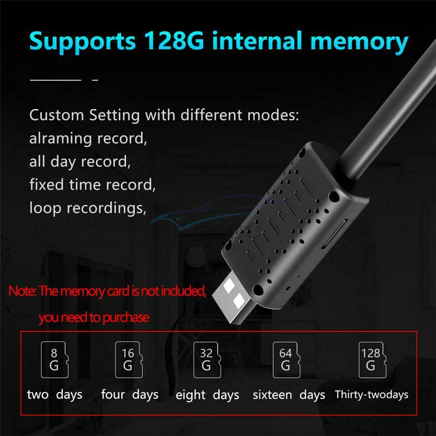 1PCS 4K Mini USB IP Wireless WiFi HD 160° Wide Angle Security Camera Universal