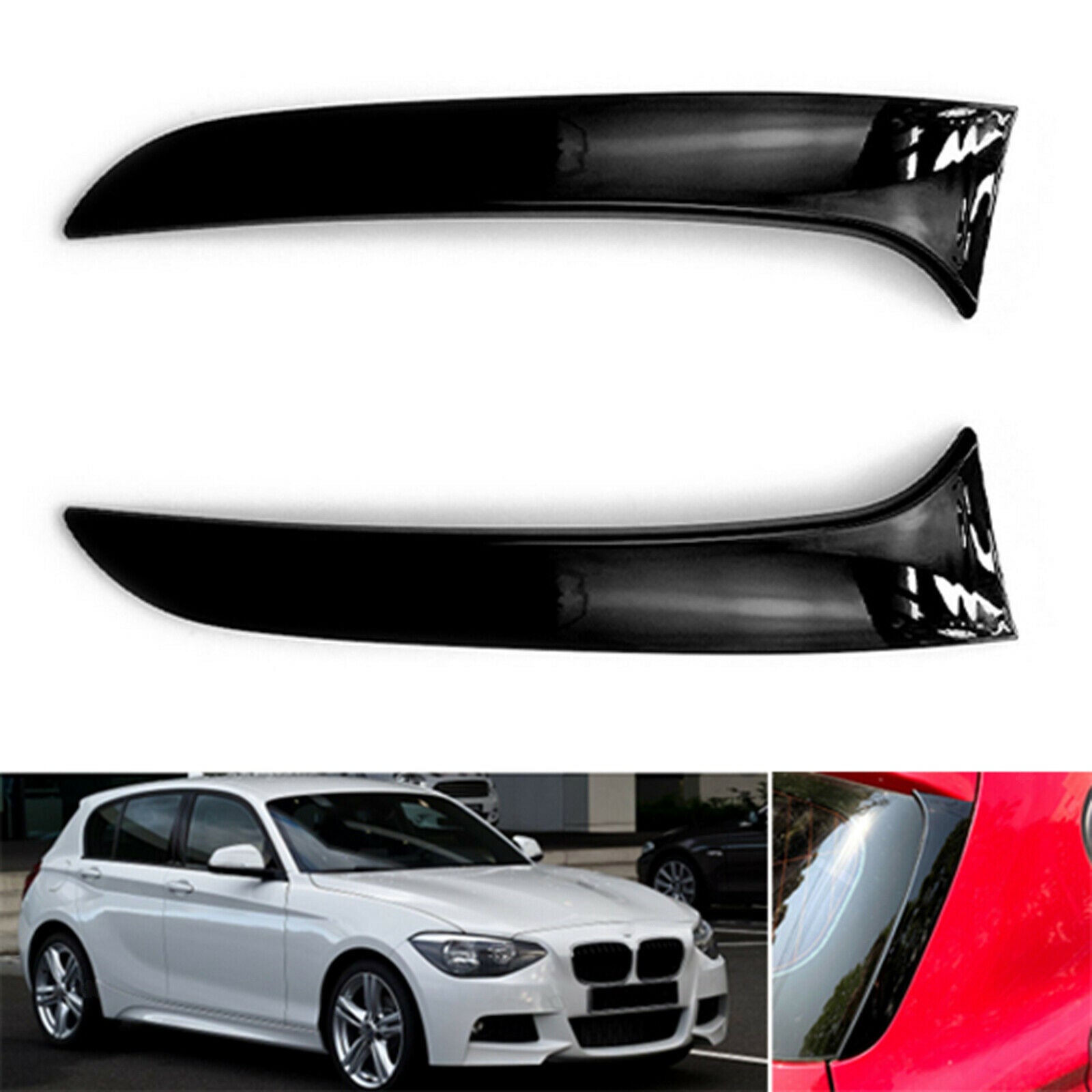 Car Decor Rear Window Spoiler Side Strip Cover Trim For BMW 1 Series Durable