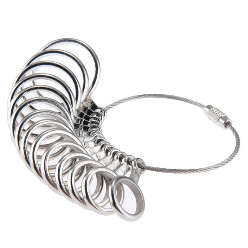 Ring Size Metal Stick Finger Gauge Ring Sizer Measuring Jewelry Tool Set DEAU