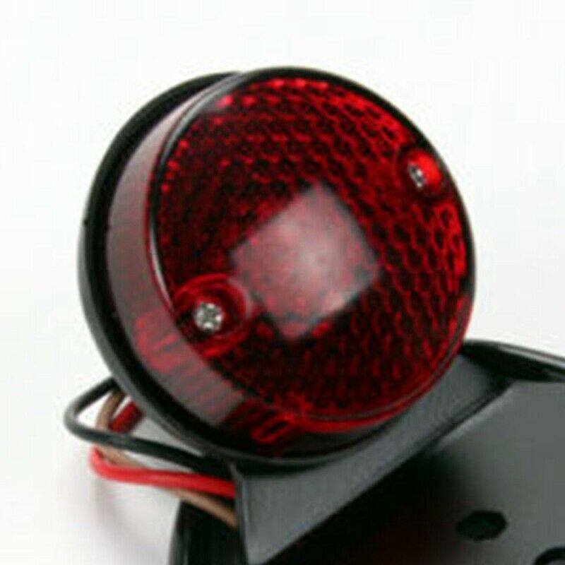 Universal Motorcycle LED Retro Red Rear Tail Brake Stop Light Lamp with LicensR7