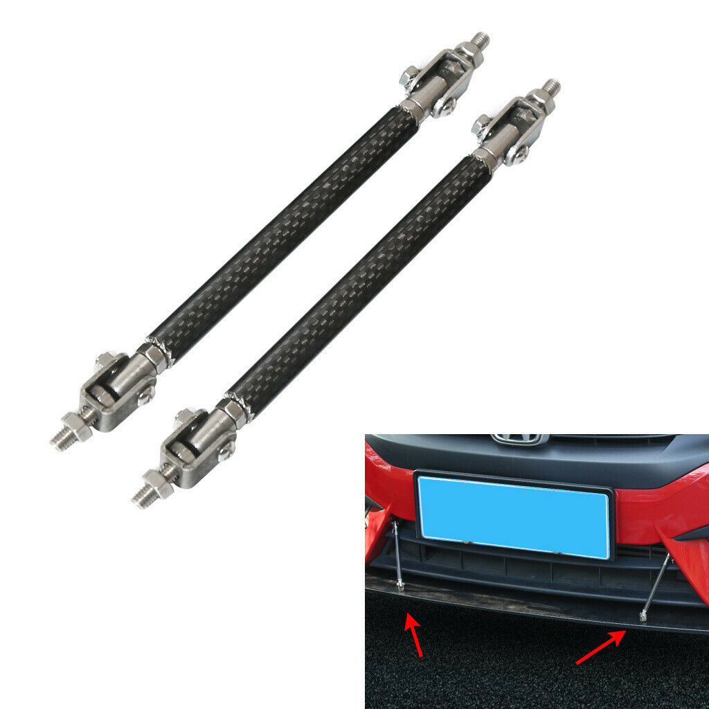 2pcs Car Front Bumper Lip Splitter Strut Rod Tie Support Bars Universal 10cm