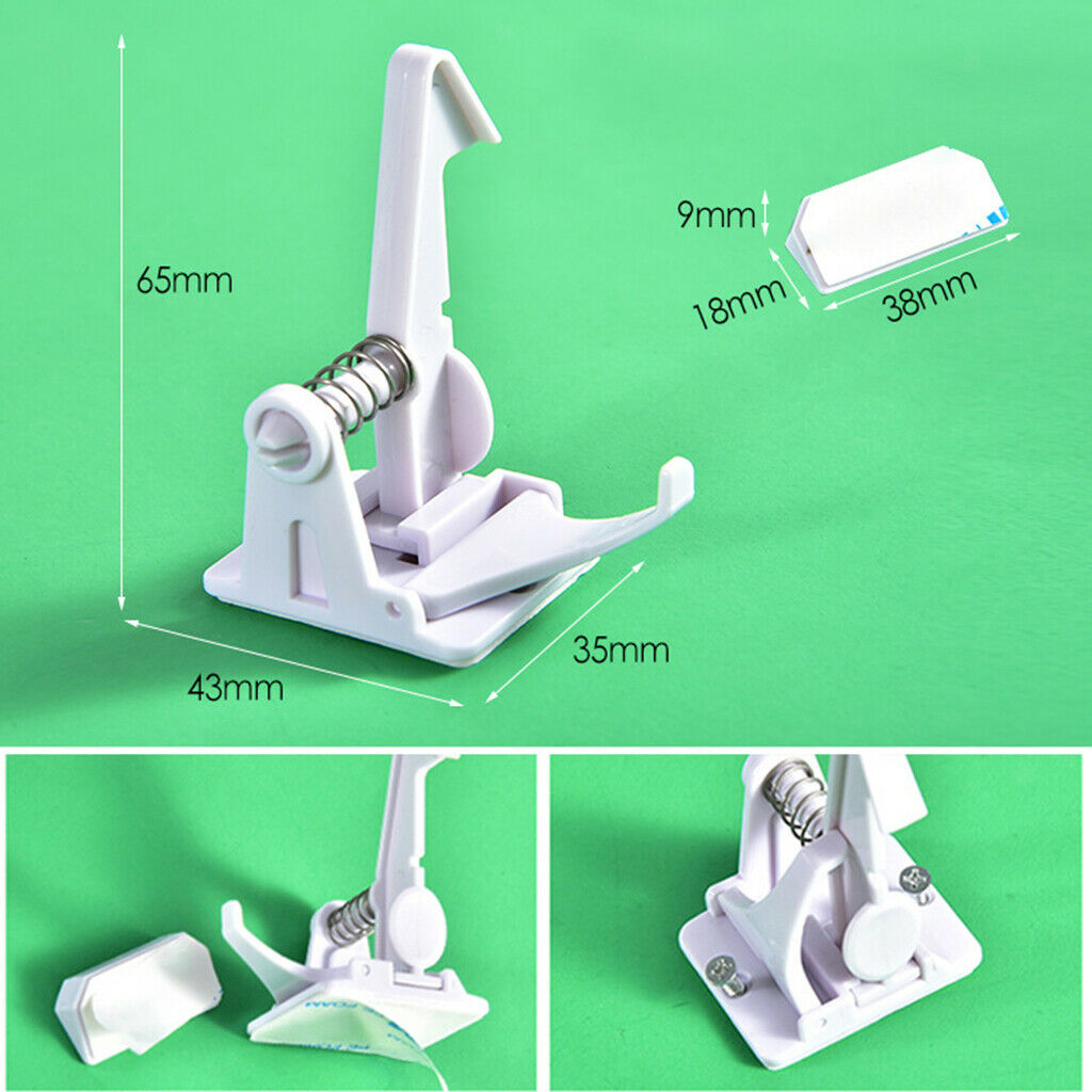 12-pack Children's Safety Cupboard Spring Locks Drawer Hidden Latch White
