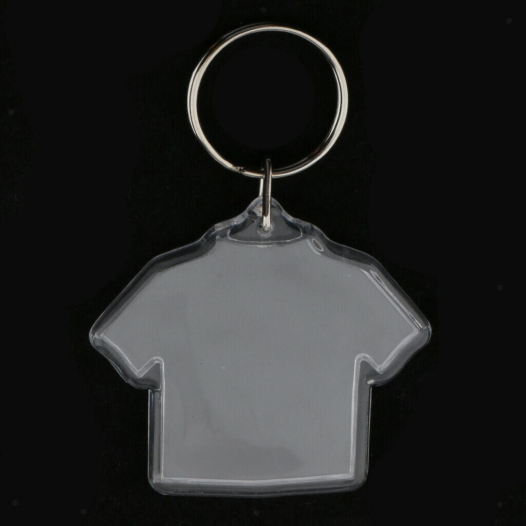 Clothes Shape Acrylic Photo Snap-in Key Chain - 5.0 X 5.5cm (Pack of 10)