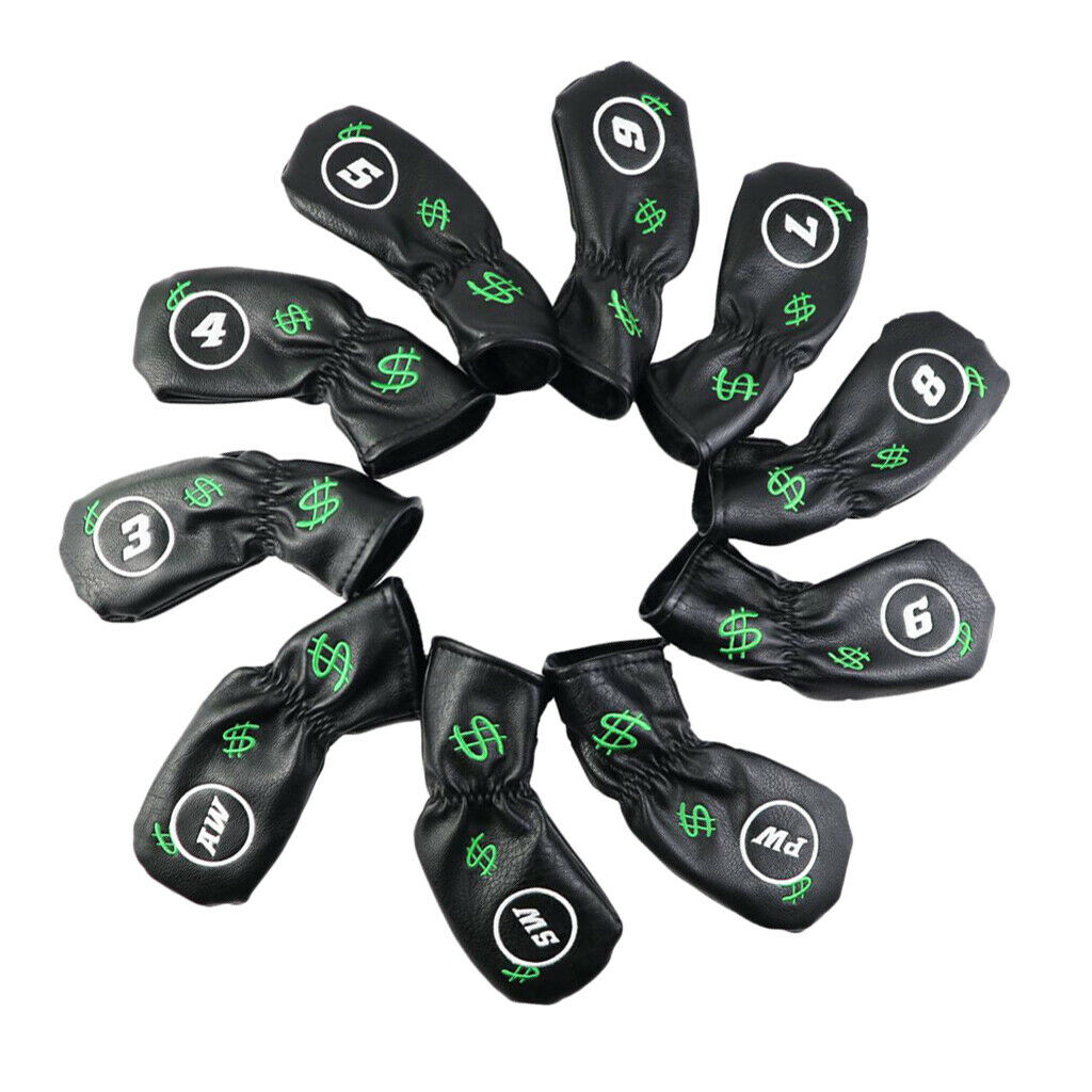 10 Packs Golf Iron Head Covers Durable Wedge Headcover 3-PW Accessories