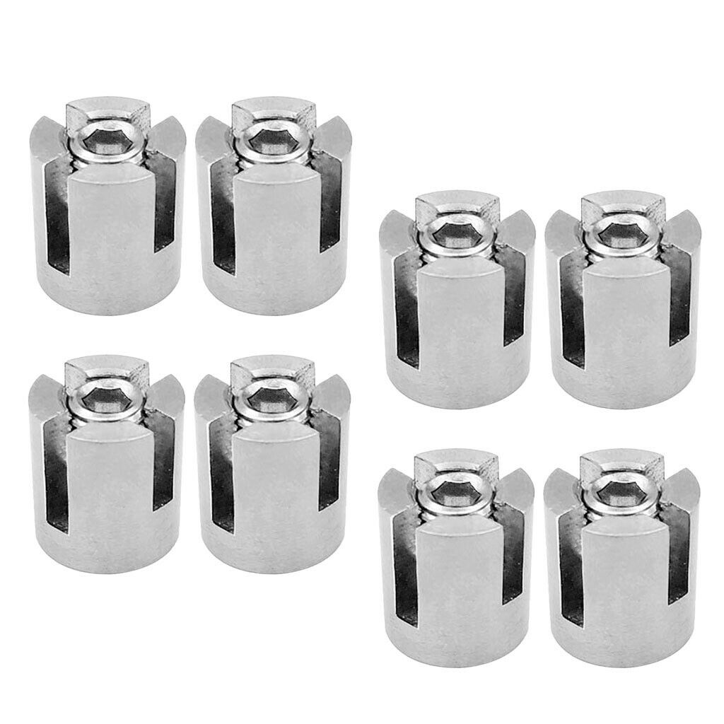 8PCS 3MM 1/10" WIRE ROPE TRELLIS CROSS CLIP STAINLESS STEEL 316 MARINE GRADE