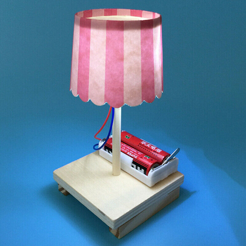 Kids Science Experiment DIY Toys Mini Wooden Table Lamp Gizmo Toys Set PTA.l8