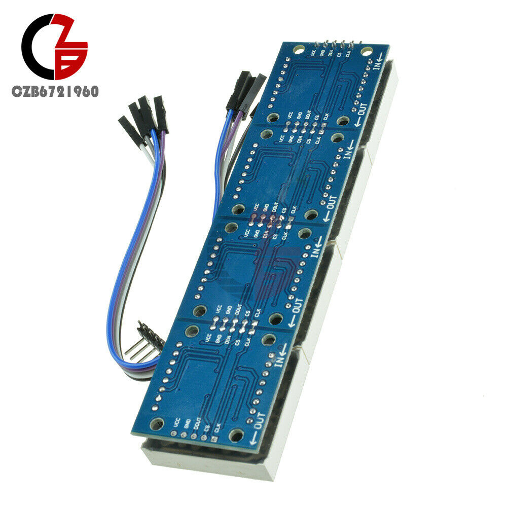 Dot Matrix Module Arduino Microcontroller MAX7219 4 In One Display + 5P Line