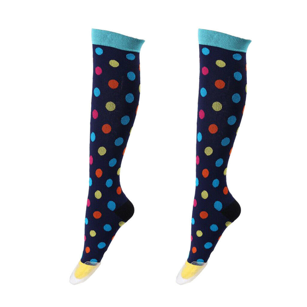 1Pair Knee-High Compression Socks for Men & Women Running Flight Travel L-XL