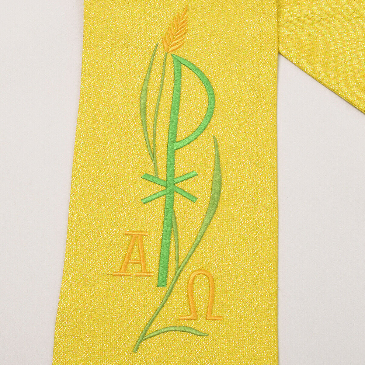 Catholic Church Priest Liturgical Stole Chi-Rho Flower Mass Stole Embroidered