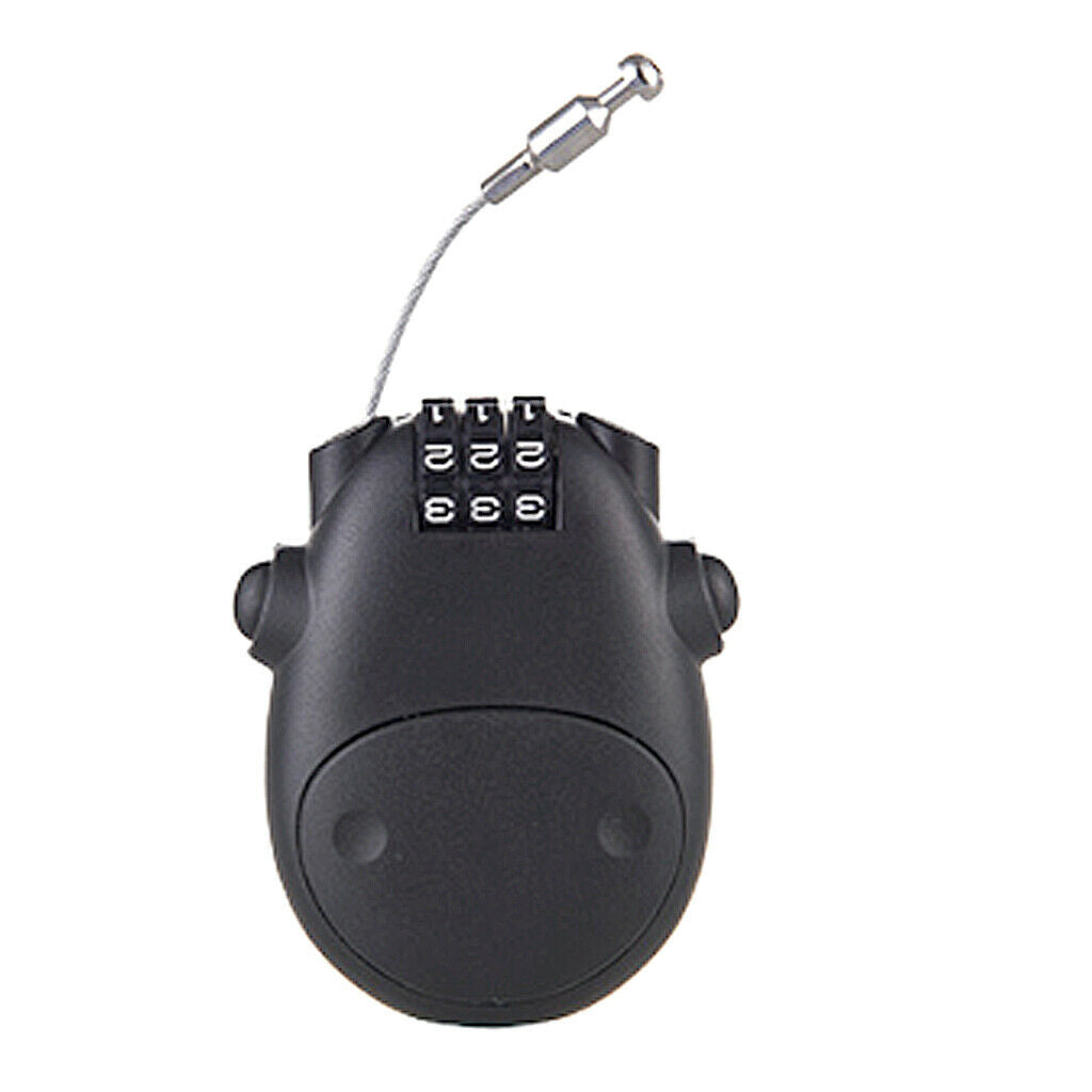 Retractable Code Combination Lock Steel Cable Wire Luggage Safety Black