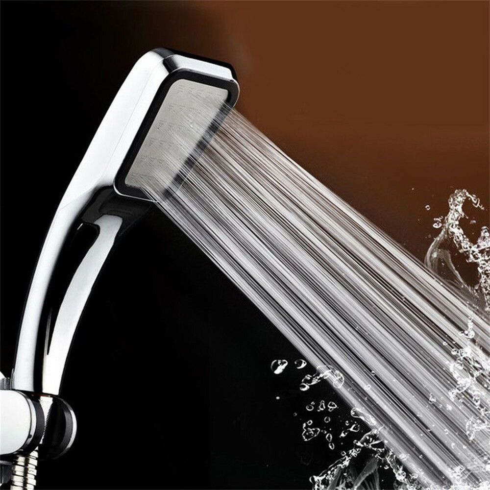 High Pressure Shower Head 300 Holes Powerful Handheld Bathroom Spray Water Saver