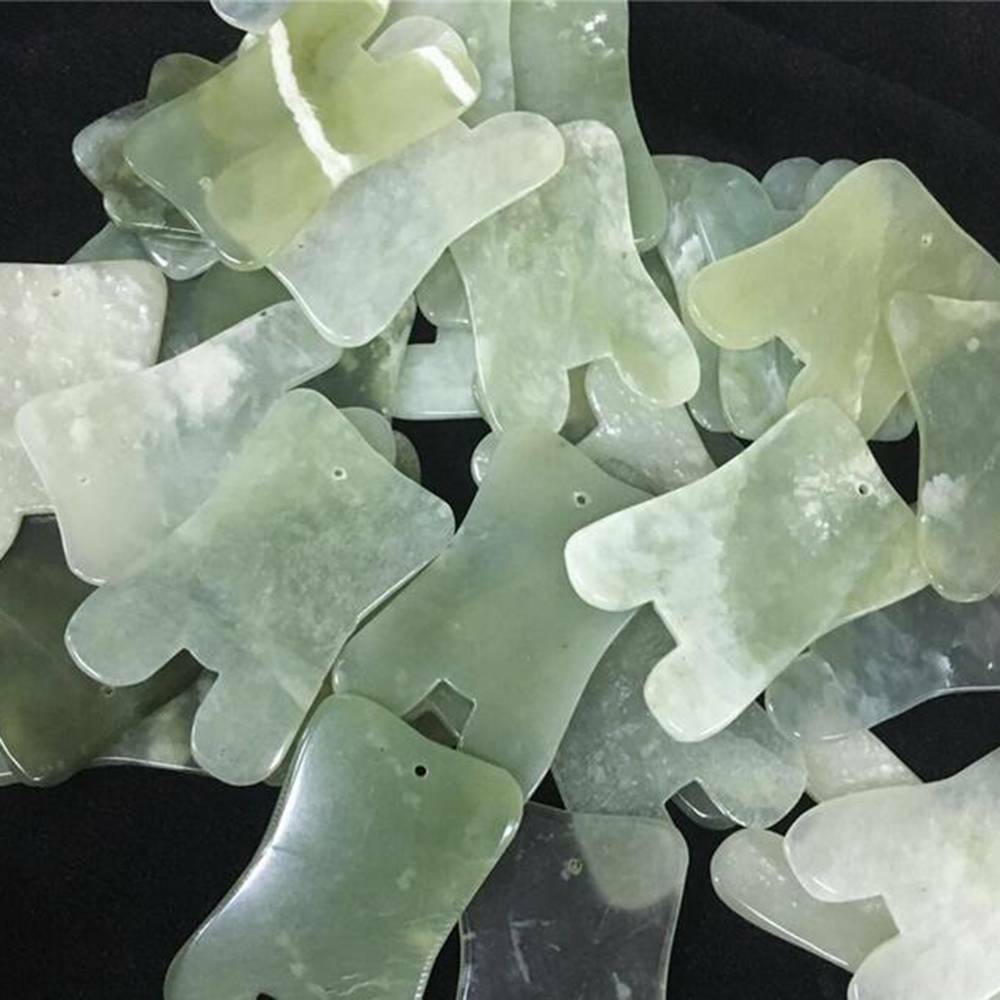 1pc Natural Guasha Facial Jade Face Body Care Gua Sha Board Massager Tool Supply