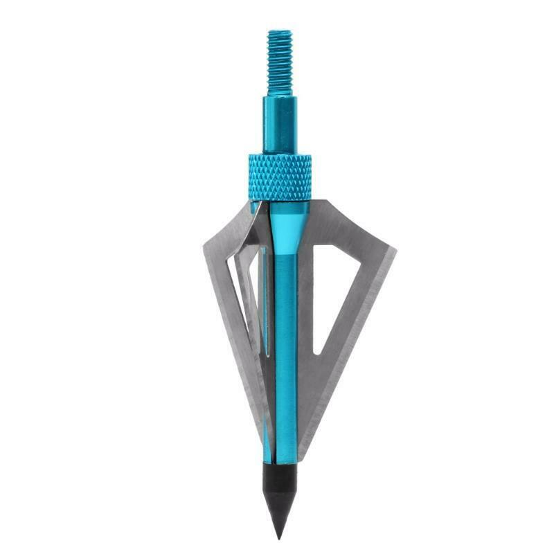 6 pcs Archery Hunting Broadheads 100 Grain 3 Blade Broad Screw Tips Arrow Heads