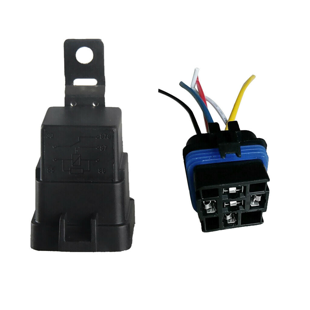 DC12V-24V 40Amp Automotive Car 5 Pin Relay with 5 Wires Harness Socket Kit