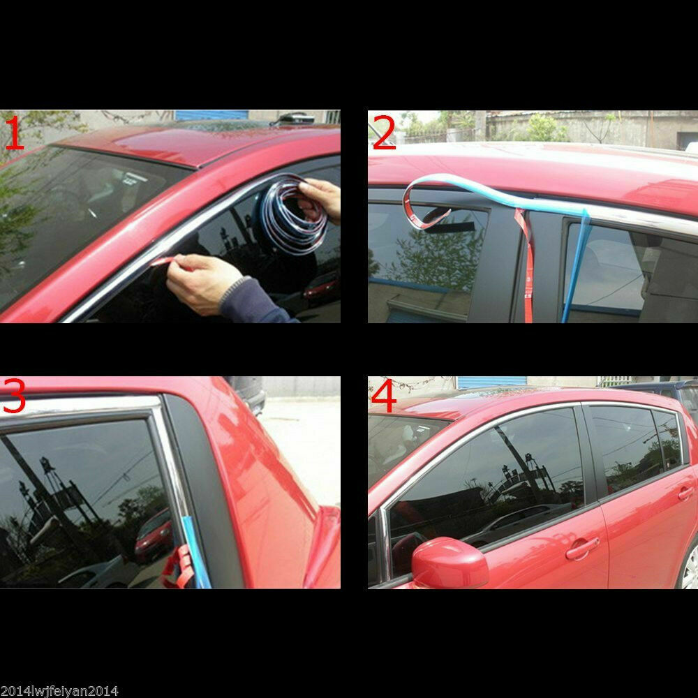 2.5M Car Bumper Door Edge Lip Guard Chrome Decor Protector Moulding Trim Strip