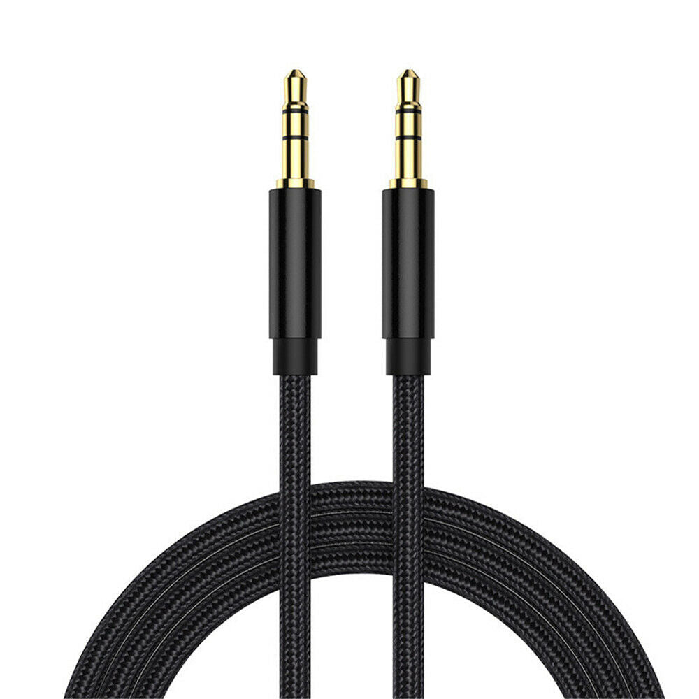 3.5mm Nylon Braided Cable Audio Auxiliary Input Adapter Male to Male AUX Cord