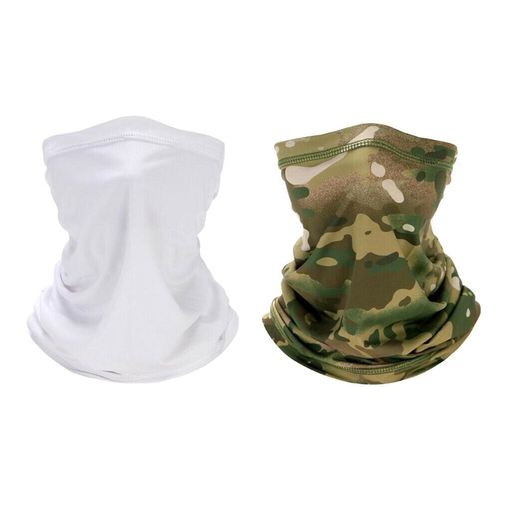 2pcs Unisex Silky Outdoor Motorcycle Balaclava Headscarf Skiing Headband