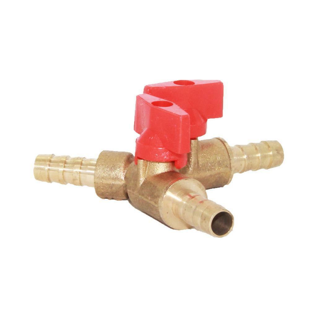 3 Way Brass Y Shape Shut off Ball Valve Fuel Gas Oil Switch Valve Clamp 10mm