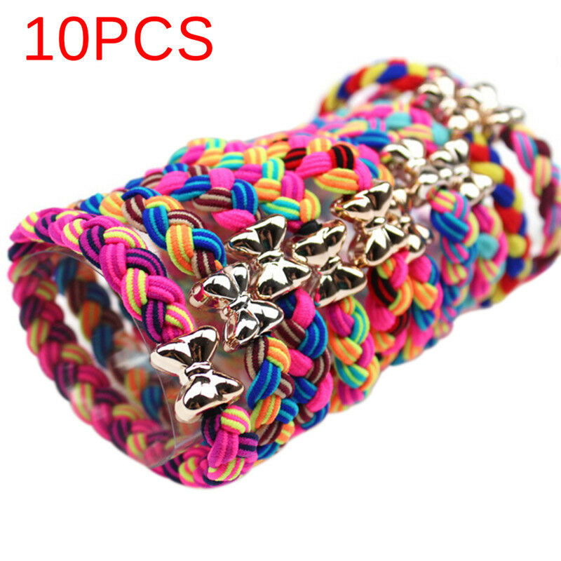 10X Bow Headwear Hair Ties Rope Hairband Elastic Hair Bands Girls AccessoriesBFL