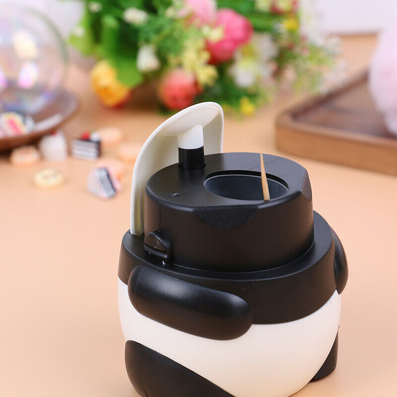 Automatic Toothpick Holder Box Panda Toothpick Dispenser Hand Press Conta.l8