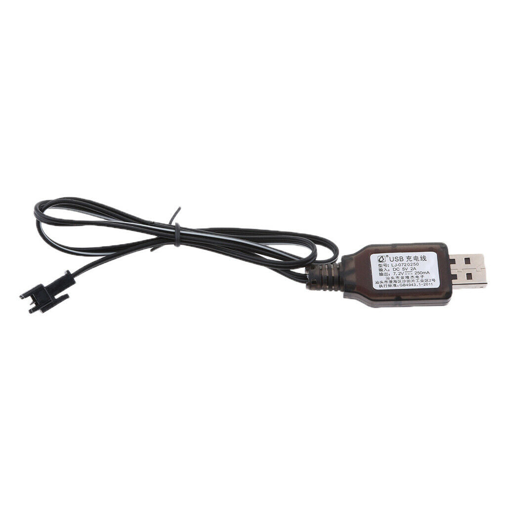 7.2V USB to SM 2Pin NI-MH NI-Cd Battery Fast Charger Cable for RC Drone Toys