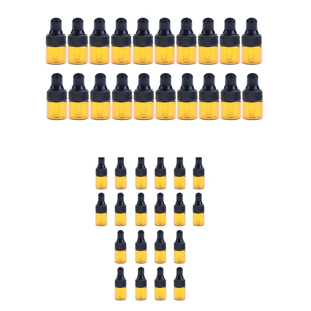 40 Pieces 2ml/3ML Mini Refillable Glass Dropper Bottle for Essential Oils