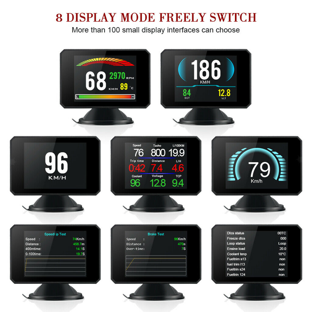 P16 TFT Head Up Display Car Speed On-Board Computer Windshield Projector