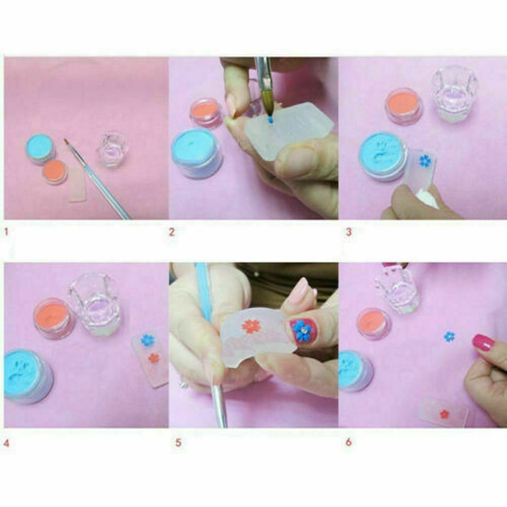 18-Colors Acrylic Nail Art Tips UV Gel Powder Dust DIY Decoration Set Manicure