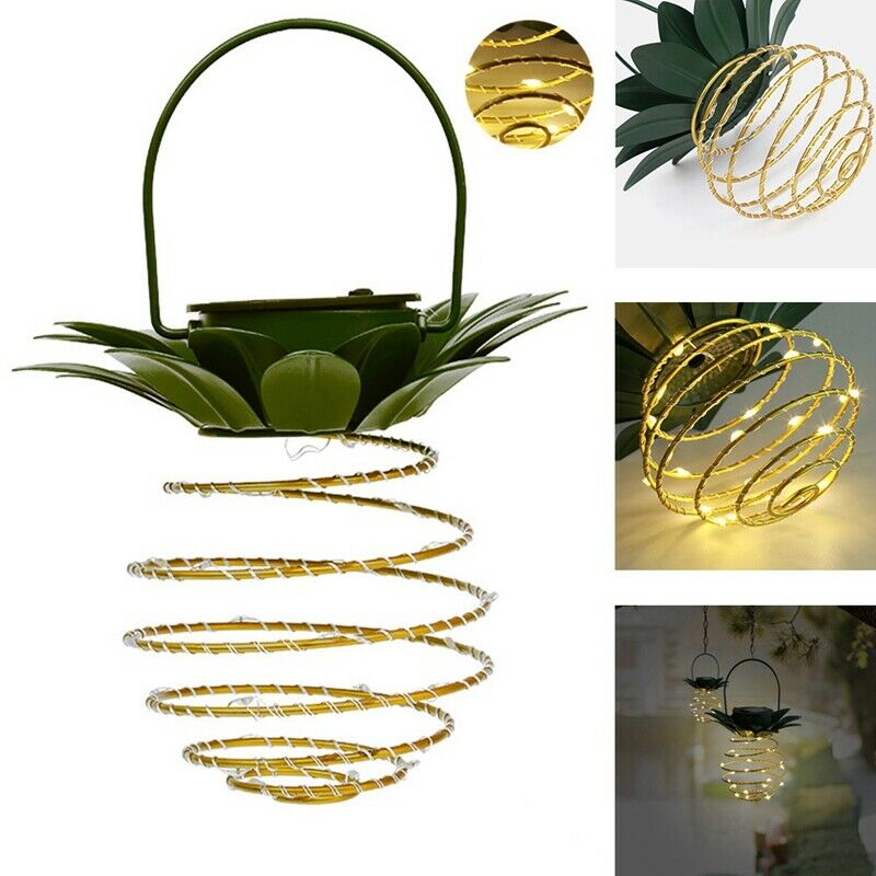 2Pack Pineapple Solar Lantern Lights Outdoor Waterproof Solar Spotlight for YaF4
