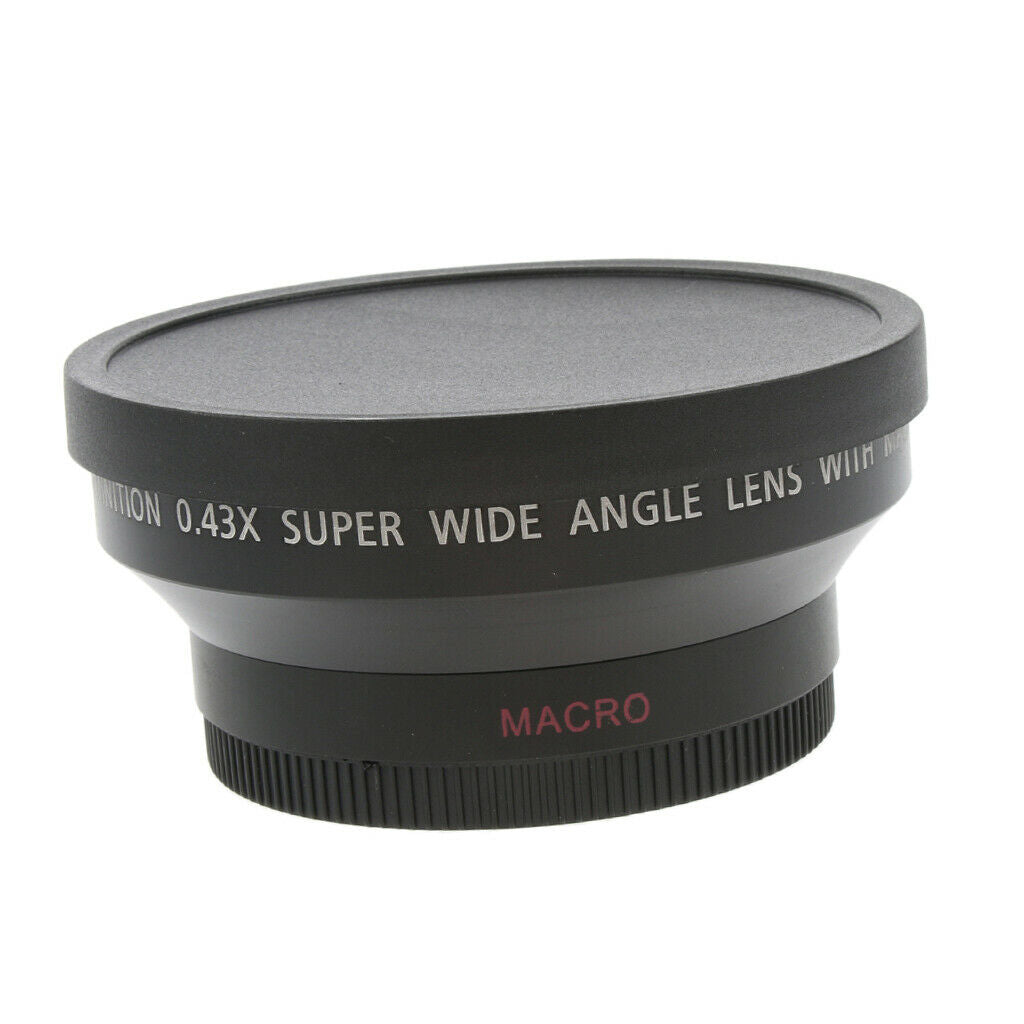 62mm 0.43x Wide Angle Macro Lens for Canon Nikon Sony Digital Camera - Bla