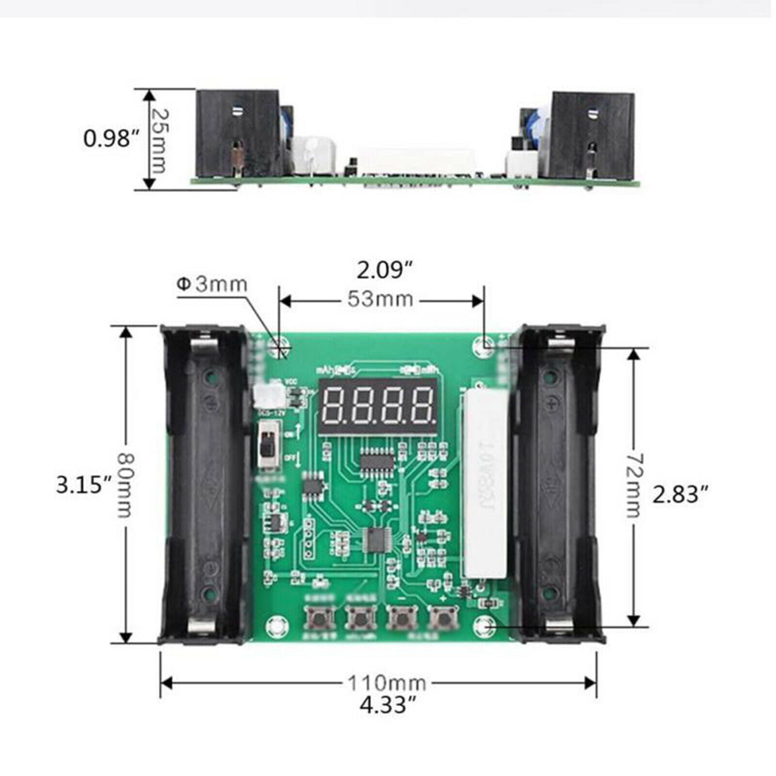 Battery Capacity Tester MAh MWh 18650 Lithium Battery Digital Measurement