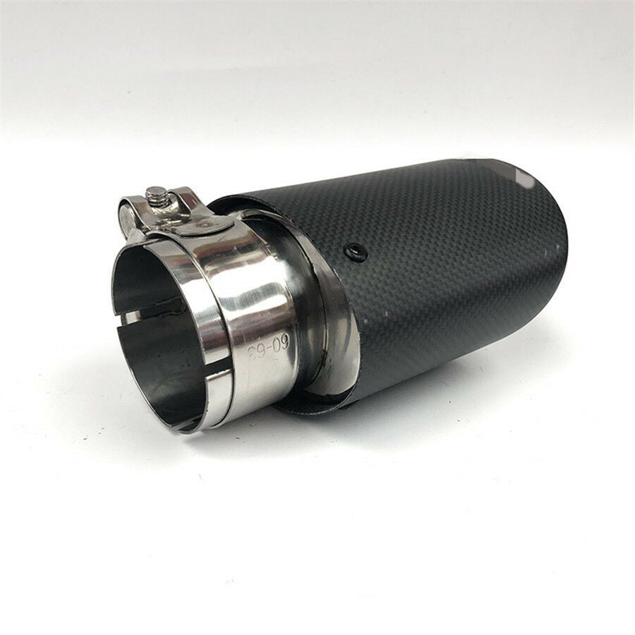Black 100% Real Carbon Fiber oval Car Exhaust Pipe Muffler End Tips 63mm-89mm