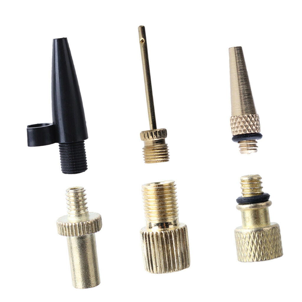 Pack of 6 - Presta, Valve Tube, Presta to Schrader Adaptor, Air Needle Nozzle