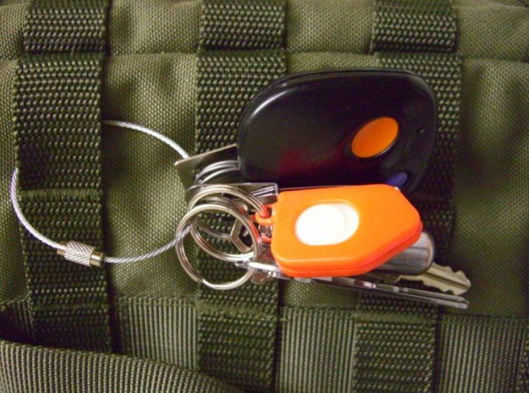 5pc Sport Wire Carabiner KEY CHAIN Cable Stainless Steel RING Screw Locking New~