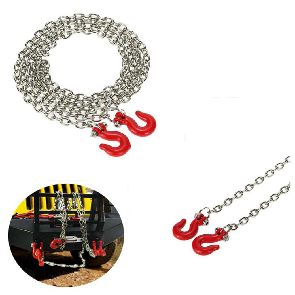 6PCS 1:10 RC Rock Crawler Tow Hook with Tow Chain for Axial SCX10 D90