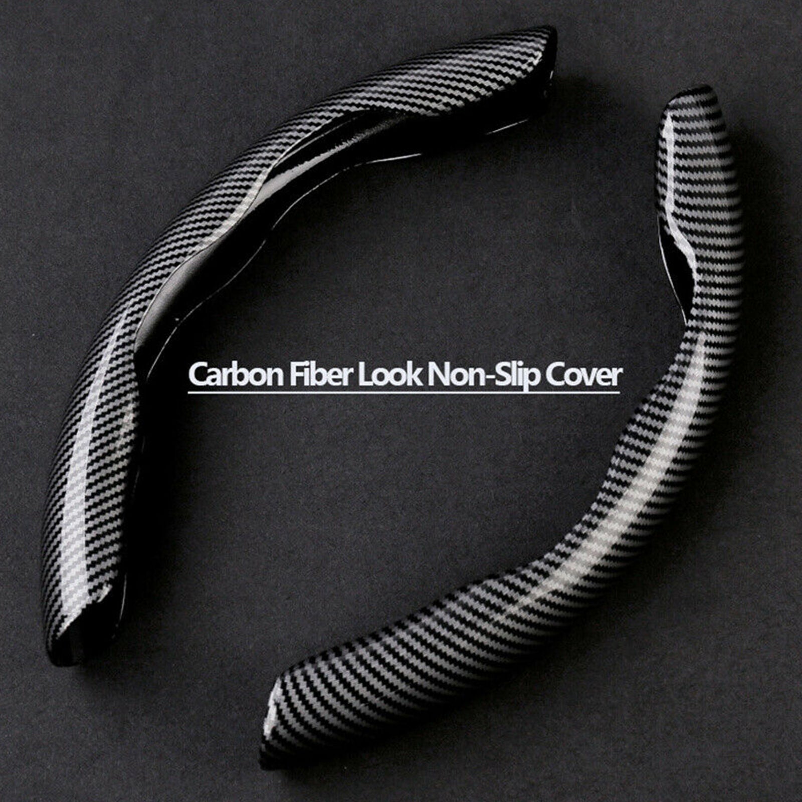 Carbon Fiber Look Universal Car Steering Wheel Booster Cover Non-Slip Accessory