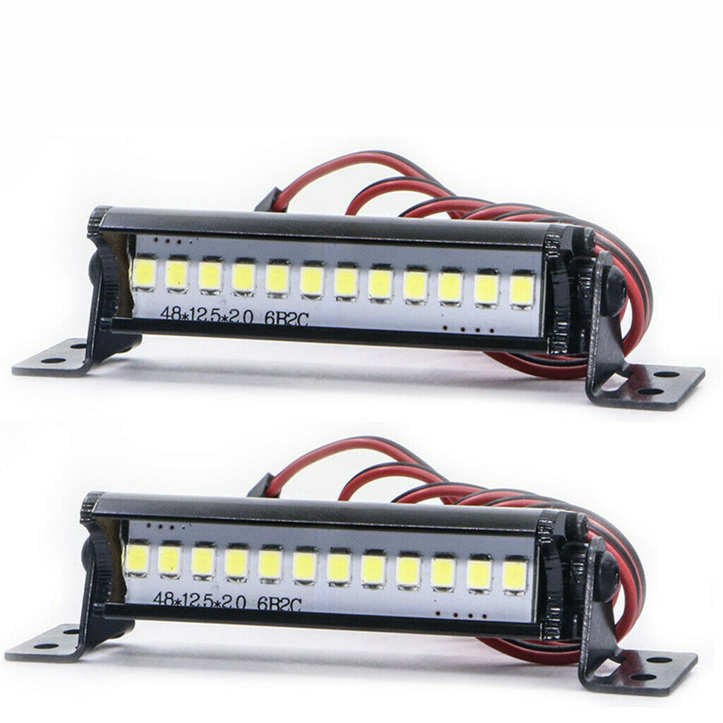 2pc RC Crawler LED Light Bar 12 LEDs 1/10 Part for TRX4 90046 90048 SCX10