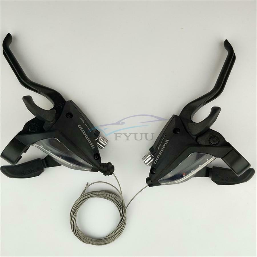 1 Pair of Black 3x7 Speed Mountain Bike Bicycle Brake Levers with Shift Levers